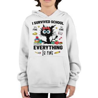 Last Day Of School Its Fine Im Fine Everythings Is Fine Youth Hoodie - Thegiftio UK