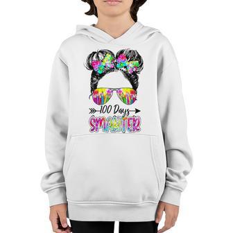 Little Miss Smarter 100 Days Of School Teacher Student Girls Youth Hoodie - Thegiftio UK
