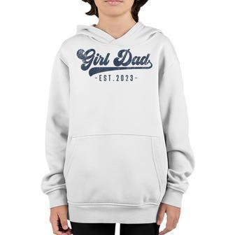 Mens Girl Dad Est 2023 Girl Dad To Be Gifts New Daddy Youth Hoodie - Thegiftio UK