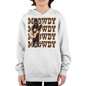 Meowdy Vintage Howdy & Meow Country Music Cat Cowboy Hat Youth Hoodie - Thegiftio UK