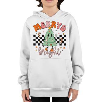Merry And Bright Christmas Women Girls Kids Toddlers Cute Youth Hoodie - Thegiftio UK