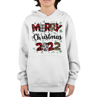 Merry Christmas Leopard Buffalo Red Plaid Kids Men Women V3 Youth Hoodie - Thegiftio UK