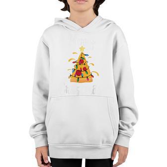 Merry Crustmas Pizza Lover Xmas Tree Kids Pizza Christmas Youth Hoodie - Thegiftio UK