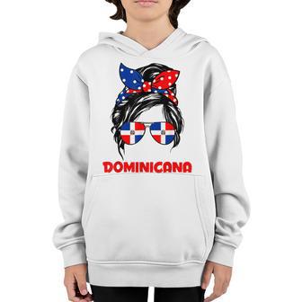Messy Bun Hair Dominicana Dominican Girl Dominicana Republic V2 Youth Hoodie - Thegiftio UK