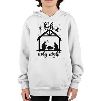 Oh Holy Night Jesus Christmas Pajama Xmas Holiday Boy Girl Youth Hoodie - Thegiftio UK