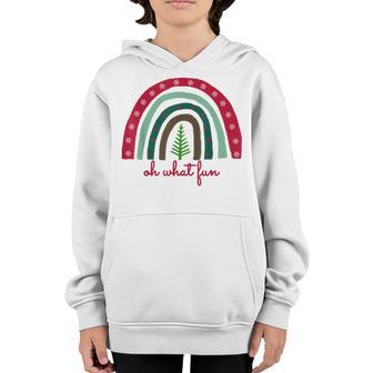 Oh What Fun Christmas Rainbow Cute Xmas Gifts For Women Kids Youth Hoodie - Thegiftio UK