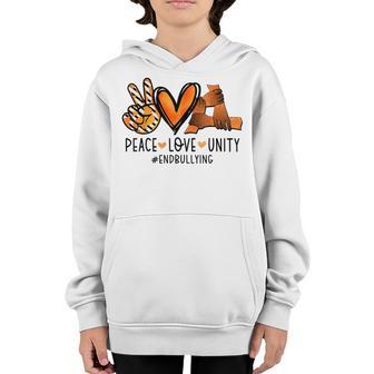 Peace Love Unity Day Orange Kids 2022 Anti Bullying Toddler Youth Hoodie - Thegiftio UK
