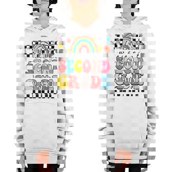 Peace Out 2Nd Grade Retro Groovy Happy Last Day Of School Youth Hoodie - Thegiftio UK