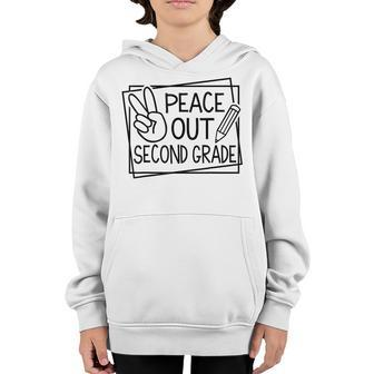 Peace Out Second Grade Last Day Of School Summer Break Youth Hoodie | Mazezy