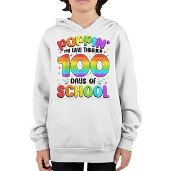 Poppin My Way Through 100 Days Of School Kids Boys Girls Youth Hoodie - Thegiftio UK