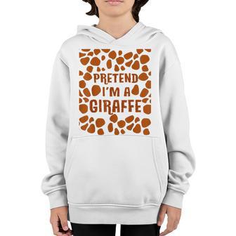 Pretend Im A Giraffe Funny Giraffe Halloween Men Women Kids Youth Hoodie - Thegiftio UK