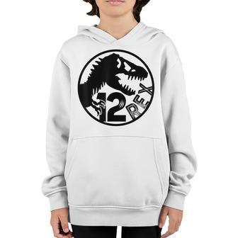 Rawr Im 12 12Th Birthday T Rex Dinosaur Party For Boys Youth Hoodie - Thegiftio UK