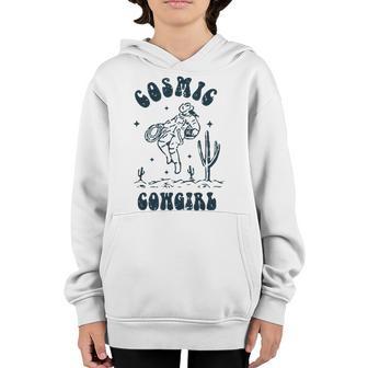 Retro Cowgirl In Space Cosmic Cowboy Western Country Cowgirl Youth Hoodie - Thegiftio UK