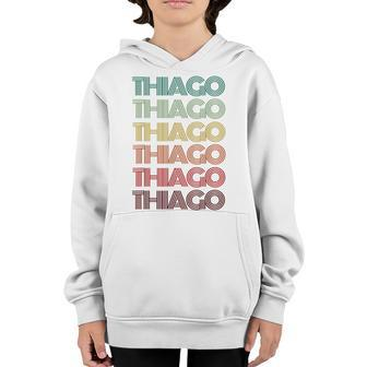 Retro First Name Thiago Personalized Spanish Boy Birthday Youth Hoodie - Seseable