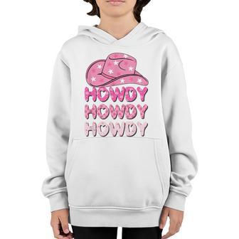 Retro Flowers Howdy Rodeo Western Country Southern Cowgirl Youth Hoodie - Thegiftio UK