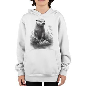 River Otter T For Boys & Girls Cute Otter Animal Funny Youth Hoodie | Mazezy
