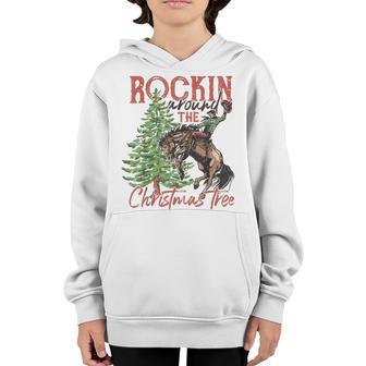 Rocking Around The Christmas Tree Christmas Cowboy Horse V2 Youth Hoodie - Thegiftio UK