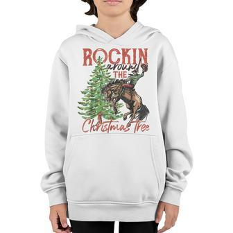 Rocking Around The Christmas Tree Christmas Cowboy Horse Youth Hoodie - Seseable