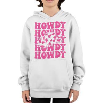 Rodeo White Howdy Western Retro Cowboy Hat Southern Cowgirl V2 Youth Hoodie - Thegiftio UK