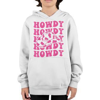 Rodeo White Howdy Western Retro Cowboy Hat Southern Cowgirl V3 Youth Hoodie - Thegiftio UK
