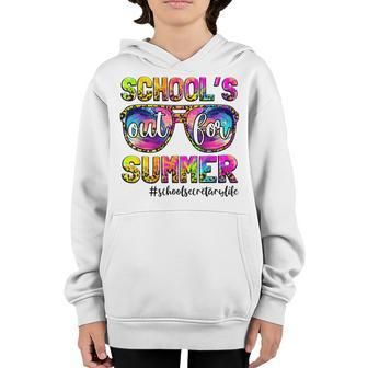 Schools Out For Summer Sunglasses School Secretary Life Youth Hoodie | Mazezy DE
