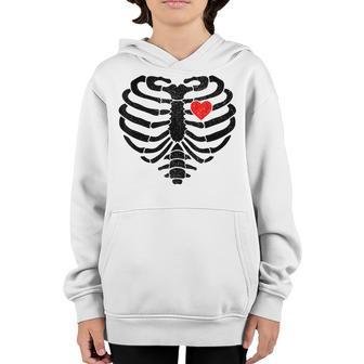 Skeleton Heart Rib Cage X-Ray Adult Kids Funny Halloween Youth Hoodie - Thegiftio UK