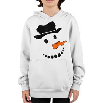 Snowman Face Carrot Hat Christmas Funny Gifts Boys Ns Youth Hoodie - Thegiftio UK