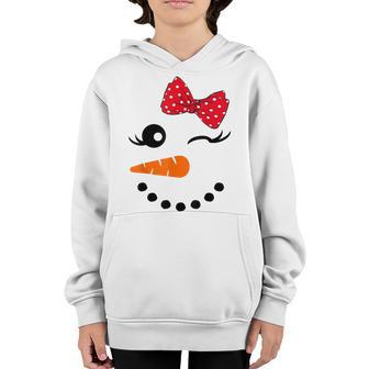 Snowman Girl Face For Girls Christmas Winter Cosplay Costume Youth Hoodie - Thegiftio UK