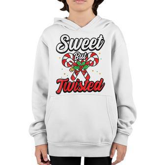 Sweet But Twisted Funny Candy Cane Christmas Kids Women Gift Youth Hoodie - Thegiftio UK