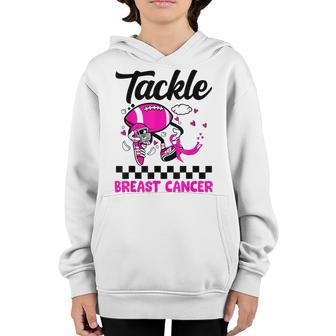 Tackle Football Pink Ribbon Breast Cancer Awareness Boys Kid V17 Youth Hoodie - Thegiftio UK