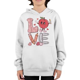 Teacher Love Retro Groovy Teachers Day Youth Hoodie - Thegiftio UK