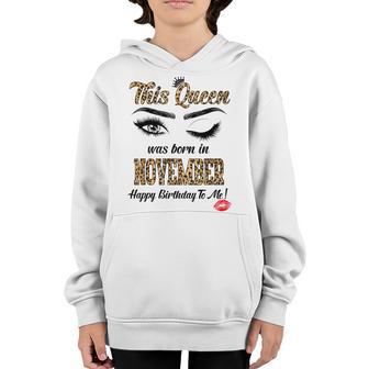 This Queen Was Born In November Leopard Brithday Girl Gifts Youth Hoodie - Thegiftio UK