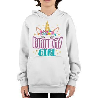 Unicorn Birthday Girl T Unicorns Party Squad Kids Gift Youth Hoodie | Mazezy