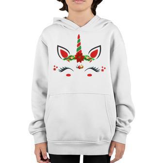 Unicorn Face Ornaments Christmas Funny Gifts Girls Ns Youth Hoodie - Thegiftio UK