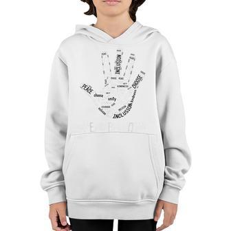 Unity Day Orange Kids 2022 Anti Bullying Love Sign Language V2 Youth Hoodie - Thegiftio UK