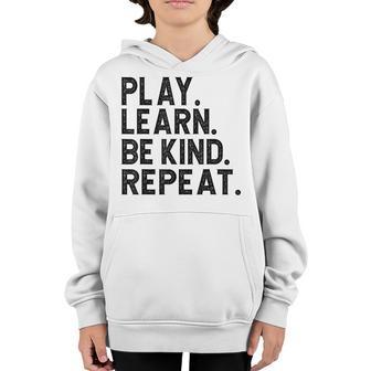 Unity Day Play Learn Be Kind Repeat Stop Bullying Kid Orange Youth Hoodie - Thegiftio UK