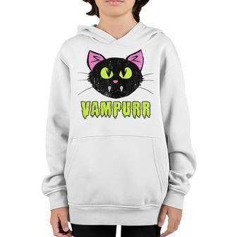 Vampurr Vampire Cat Funny Halloween Costume Kids Girl Women Youth Hoodie - Thegiftio UK