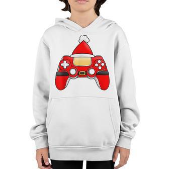 Video Game Controller Christmas Santa Hat Xmas Gamer Boys Youth Hoodie - Thegiftio UK
