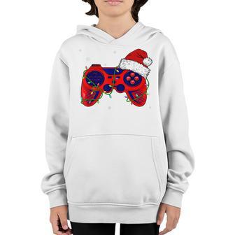Video Game Controller Santa Hat Christmas Gamer Boys Men Pjs Youth Hoodie - Thegiftio UK