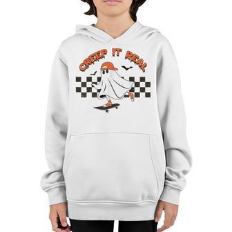 Vintage Retro Halloween Creep It Real Ghost Boy Fall Season V7 Youth Hoodie - Thegiftio UK