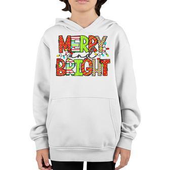 Vintage Retro Merry Xmas Bright Christmas Men Women Kids V4 Youth Hoodie - Thegiftio UK