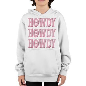 Vintage White Howdy Rodeo Retro Cowgirl & Cowboy Texas Gifts Youth Hoodie - Thegiftio UK