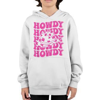 Vintage White Howdy Rodeo Western Country Southern Cowgirl V4 Youth Hoodie - Thegiftio UK
