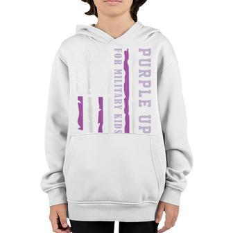 Wear Purple Up For Military Kids Month Of The Military Child Youth Hoodie | Mazezy