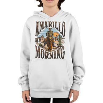 Western Cowboy Amarillo By Morning Country Music Youth Hoodie | Mazezy