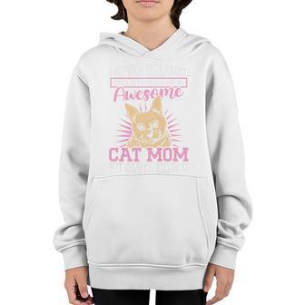 Womens Never Dreamed That Id Become A Super Awesome Cat Mom Girls Youth Hoodie - Thegiftio UK