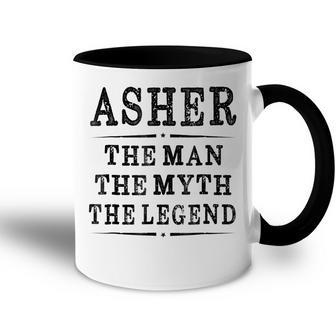 Asher The Man The Myth The Legend First Name Mens T Accent Mug - Seseable