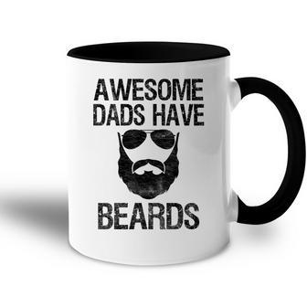 Awesome Dads Have Beards Dad Fathers Day Men Accent Mug - Seseable