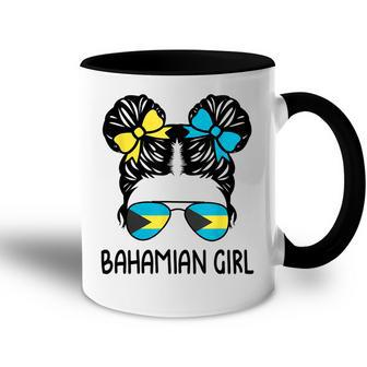 Bahamian Girl Messy Hair Bahamas Pride Patriotic Womens Kids Accent Mug | Mazezy
