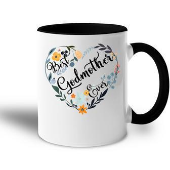 Best Godmother Ever Heart Flower Blessed Grandma Mothers Day Accent Mug | Mazezy